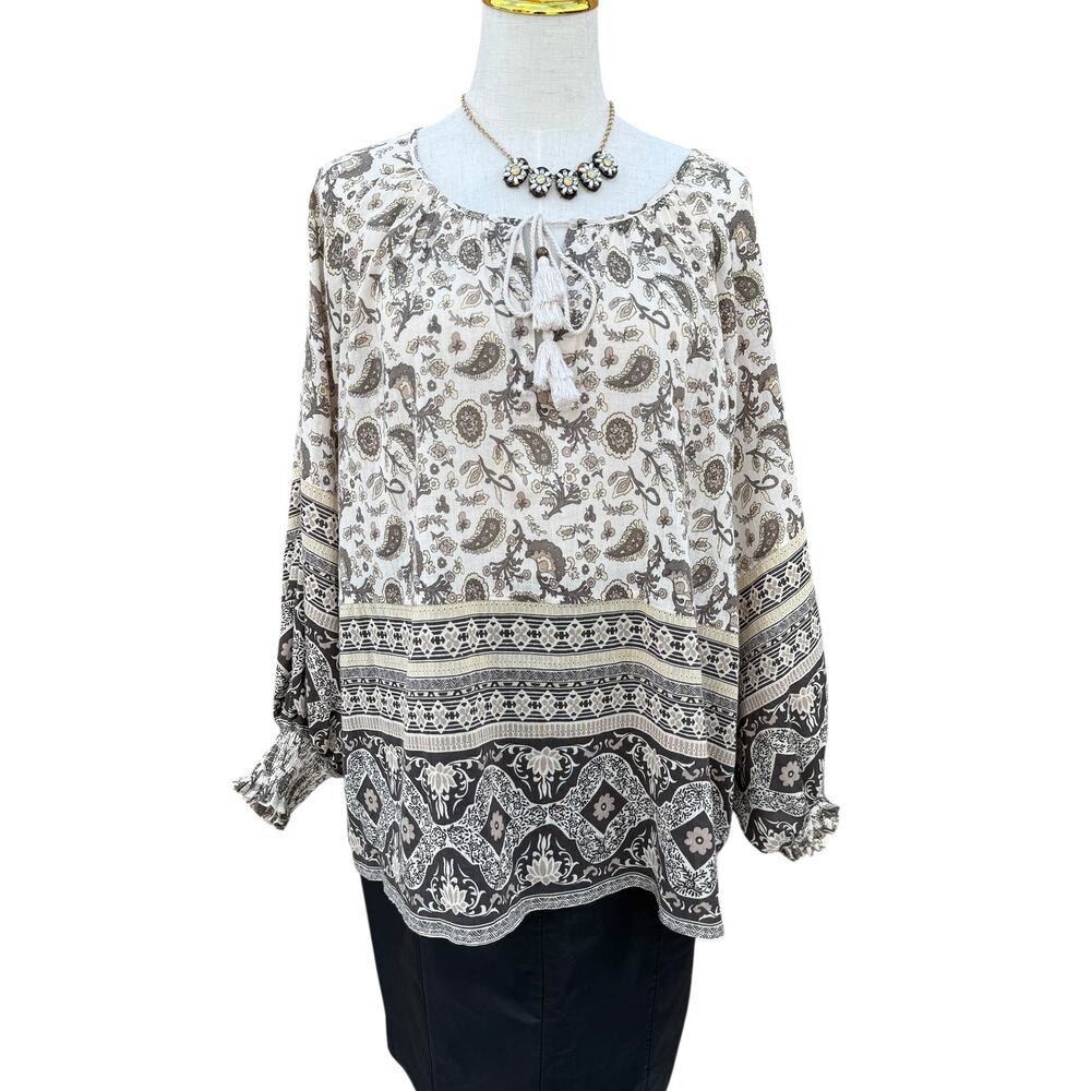 Spell & The Gypsy Peasant Top Journey Blouse Boho Romantic Festival Organic M
